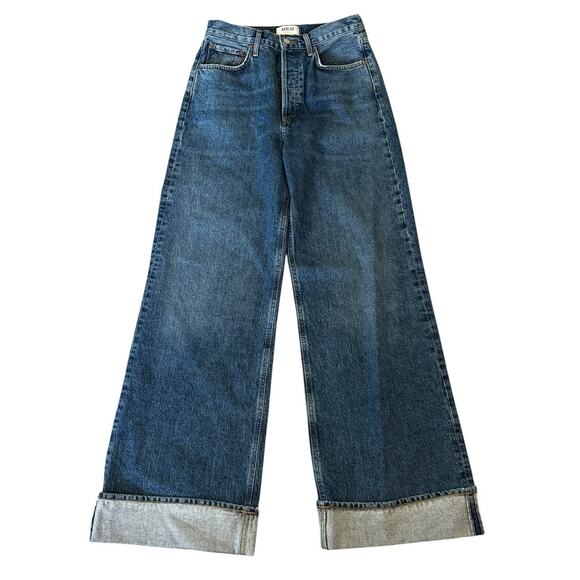 Agolde Dame High Rise Button Fly Wide Leg Jeans Control Size 25 Baggy Skater - Picture 4 of 16